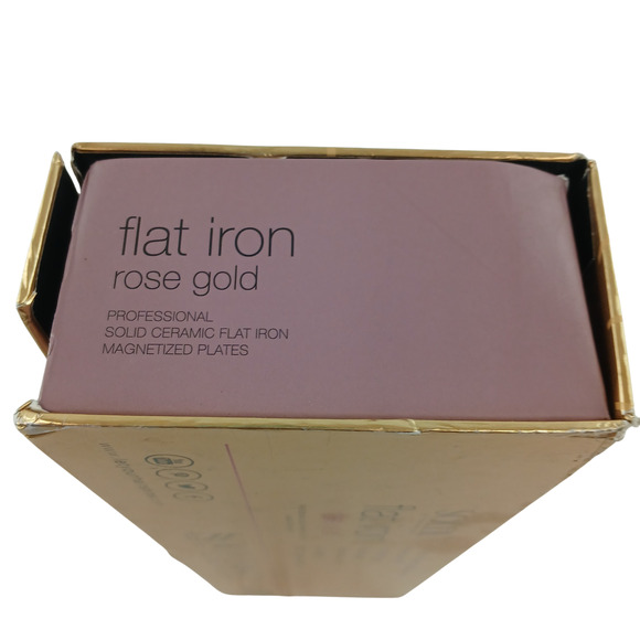 Soleil Solid Ceramic Flat Iron Magnetized Plates Hair Straighter - Rose Gold - Picture 9 of 15